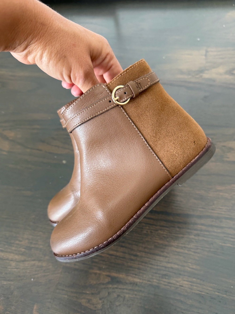 Janie and Jack Leather & Suede Ankle Boots - Picture 3 of 8